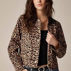 J.Crew Short Barn Jacket™ in leopard cotton canvas - Size small NWT